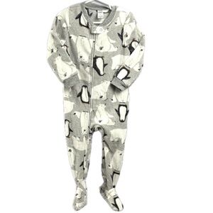 Carter's Arctic Gray Polar Bear Pinguin Footie Pajamas
